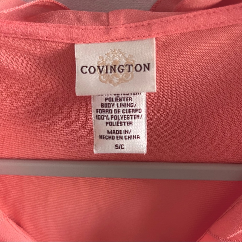 Covington Coral Chiffon Ruffle Blouse Layered Ruffle Top Women’s Small Coquette - Picture 3 of 15